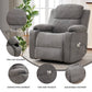 Power Lift Recliner Chair with 8-Point Vibration Massage & Lumbar Heat, Electric Stand Assist Chair with Cup Holders