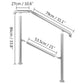Stainless Steel Stair Railing for 3–5 Steps – Adjustable Transitional Handrail for Stairs & Level Surfaces
