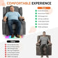 Massage & Heat Recliner Chair with LED Lights, Cup Holders & USB Ports, Upholstered Home Theater Chair