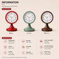 Vintage Analog Alarm Clock with Night Light, Silent Quartz Movement, Battery Operated Small Bedside Desk Clock for Bedroom