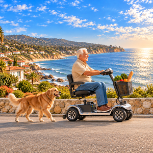 Heavy-Duty 4-Wheel Electric Mobility Scooter for Seniors – 20Ah Removable Battery, Long Range, Anti-Tip, Portable Travel Scooter
