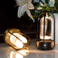 Rechargeable Aluminum Cross Table Lamp, Touch Control, Non-Slip Rubber Base for Bedroom and Dining Room Ambient Lighting