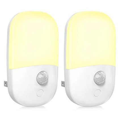 Plug-In Motion Sensor LED Night Light, Dimmable Warm White, Dusk-to-Dawn Sensor