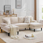 U-Shaped 4-Seater Sectional Sofa – Upholstered Lounge Sleeper Couch with Removable Cushions for Living Room