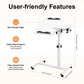 White Height Adjustable Laptop Desk – Portable Mobile Folding Computer Table, Bed Tray & Study Workstation for Home Office