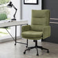 High-Back Upholstered Office Chair with Armrests, Height Adjustable Swivel Desk Chair with Wheels