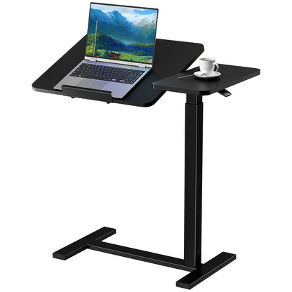 Adjustable Overbed Table with Wheels – Height Adjustable Tilt-Top Bedside Laptop Desk, Mobile Standing Table for Bedroom