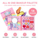 14-Color All-in-One Makeup Palette with Rainbow Matte & Shimmer Eyeshadow, Blush & Lip Gloss, Cute Cartoon Design