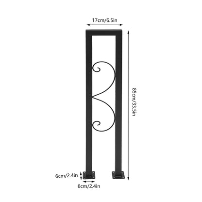 Black U-Shaped Stair Handrail – Wall-Mounted Anti-Slip Safety Grab Bar for Indoor & Outdoor Stairs