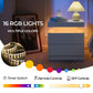 Set of 2 LED Nightstands with 2 Drawers, Modern Bedside Tables with LED Lights & Storage for Bedroom