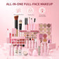 All-in-One Makeup Kit with Concealer, Contour, Highlighter, Blush, Eyebrow Pencil, Eyeshadow & Lip Makeup