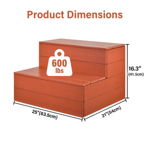 2-Step Hot Tub Steps, Heavy Duty Waterproof Spa Stairs with Non-Slip Treads for Outdoor Pools, RVs, Porches & Gardens