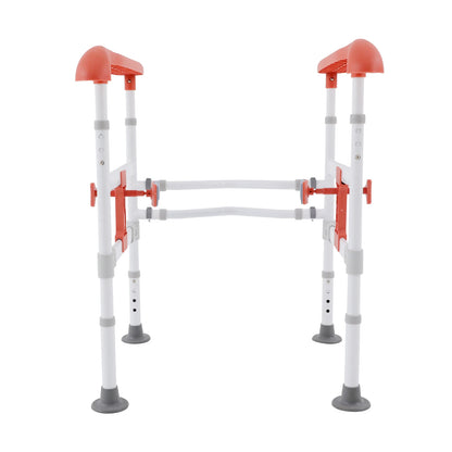 Adjustable Toilet Safety Rail with Non-Slip Handrails – Rotatable Clamps, 330 lb Capacity, Fits Most Toilets