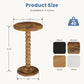 12" Round Side Table with Solid Wood Legs & Storage Shelf for Living Room and Small Spaces