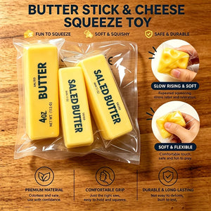2-Pack Butter-Scented Squishy Toys, Slow-Rising Sensory Squeeze Fidgets
