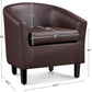 Set of 2 PU Leather Barrel Accent Chairs – Modern Padded Club Armchairs for Living Room, Bedroom & Reading Area
