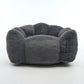 Large Petal Cloud Lounge Chair – Faux Rabbit Fur Upholstered Cozy Wrap-Arm Accent Sofa for Bedroom, Living Room & Gaming
