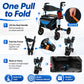 Lightweight All-Terrain Rollator Walker with Seat – Foldable Aluminum Walker, 8" Rubber Wheels, Blue