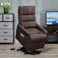 Power Lift Recliner Chair with Vibration Massage, Fabric Upholstered Electric Stand Assist Chair with Remote Control & Side Pockets – Brown