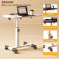 Height Adjustable Overbed Table with Wheels, Foldable Rolling Side Table & Portable Laptop Standing Desk for Home Office