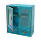 2-Tier Blue Wood Storage Cabinet with 2 Drawers & Double Doors, Space-Saving Organizer for Bedroom, Living Room & Home