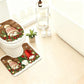 Christmas Gnome Bathroom Rug Set, 3-Piece Non-Slip Absorbent Bath Mat with Toilet Lid Cover & U-Shaped Contour Rug