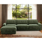 120-Inch L-Shaped Cloud Sectional Sofa with Ottoman – Oversized 4-Seater Deep Seat Chenille Couch, Green
