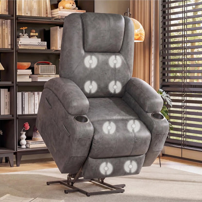 Electric Power Lift Recliner Chair, Adjustable Stand Assist Reclining Sofa Chair for Seniors & Living Room