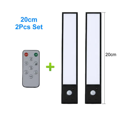 2-Pack Ultra-Thin LED Under Cabinet Lights, 20/30cm USB Rechargeable Motion Sensor Magnetic Lights for Kitchen & Closet