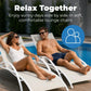 Set of 2 Aluminum Outdoor Lounge Chairs – 4-Position Reclining Textilene Sun Loungers with Headrest Pillows & Armrests