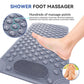 Non-Slip Bathtub & Shower Mat 27.5x15.7 Inch, Beige Foot Scrubber Bath Mat with Suction Cups & Drain Holes, Machine Washable