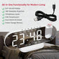 8.8-Inch LED Projection Alarm Clock with 180° Ceiling Projector, Dual Alarms, USB Charging, Temperature & Adjustable Brightness