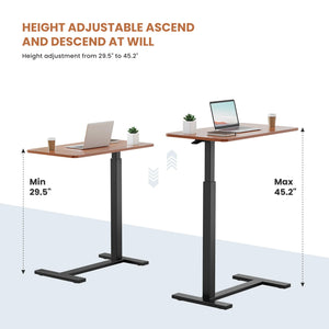 Adjustable Overbed Table with Hidden Wheels – Mobile Bedside Laptop Desk, Height Adjustable Sofa & Bedroom Table