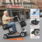 Foldable 4-Wheel Electric Mobility Scooter for Seniors – 12Ah Removable Battery, Carbon Steel Frame, Electromagnetic Brake, Silver