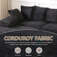 108.6-Inch Sectional Sofa with Storage Ottoman – Deep Seat Cloud Couch with Corduroy Upholstery for Living Room, Black