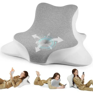 Ergonomic Memory Foam Reading Pillow for Bed, Wedge Backrest & Headboard Pillow for Back, Neck & Chin Support
