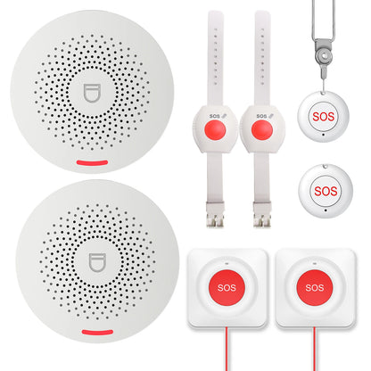 Smart WiFi SOS Emergency Button – Tuya Home Alert System with Adjustable Sound & Light Alarm
