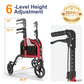 Lightweight 3-Wheel Rollator Walker for Seniors – Foldable Walking Aid with Storage Bag