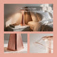 Pink Cordless LED Table Lamp, 1200mAh Rechargeable Battery, USB-C Charging, 3 Color Temperatures and Stepless Dimming