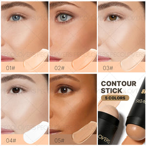 5-Piece Cream Concealer, Contour and Highlighter Stick Set, Full Coverage Face Makeup