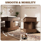 Solid Wood Lift-Top Coffee Table with Storage & Wheels, Square Walnut Wood Side Table, No Assembly Required