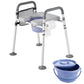 4-in-1 Bedside Commode Chair with Padded Seat & Armrests – 5L Removable Bucket, 500 lb Capacity