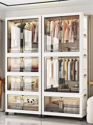 Large Foldable Storage Cabinet, Multi-Size Multifunctional Organizer with Folding Design for Bedroom, Home & Office
