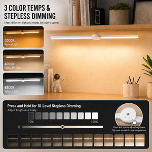 Foldable LED Under Cabinet Light, Magnetic Motion Sensor, 200 lm, 3 Color Temperatures, USB Rechargeable