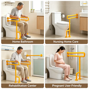 Heavy-Duty Bathroom Grab Bar – 661 lbs Toilet & Shower Safety Rail with Anti-Slip Grip & Fluorescent Ring