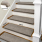 Non-Slip Bullnose Stair Treads, Ultra-Plush Washable Self-Adhesive Carpet Mats for Indoor Steps & Senior Home Safety