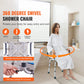 360° Swivel Shower Chair – Height Adjustable Bath Seat with Armrests, Backrest & Non-Slip Feet for Seniors