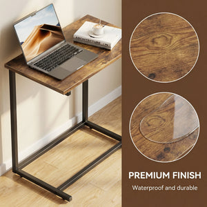 27" C-Shaped End Table, Slide-Under Sofa Side Table for Living Room & Bedroom