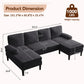 U-Shaped 4-Seater Sectional Sofa – Upholstered Lounge Sleeper Couch with Removable Cushions for Living Room