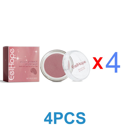 Velvet Shimmer Cream Blush, Dried Rose, with Hyaluronic Acid, Hydrating Buildable Cheek Color